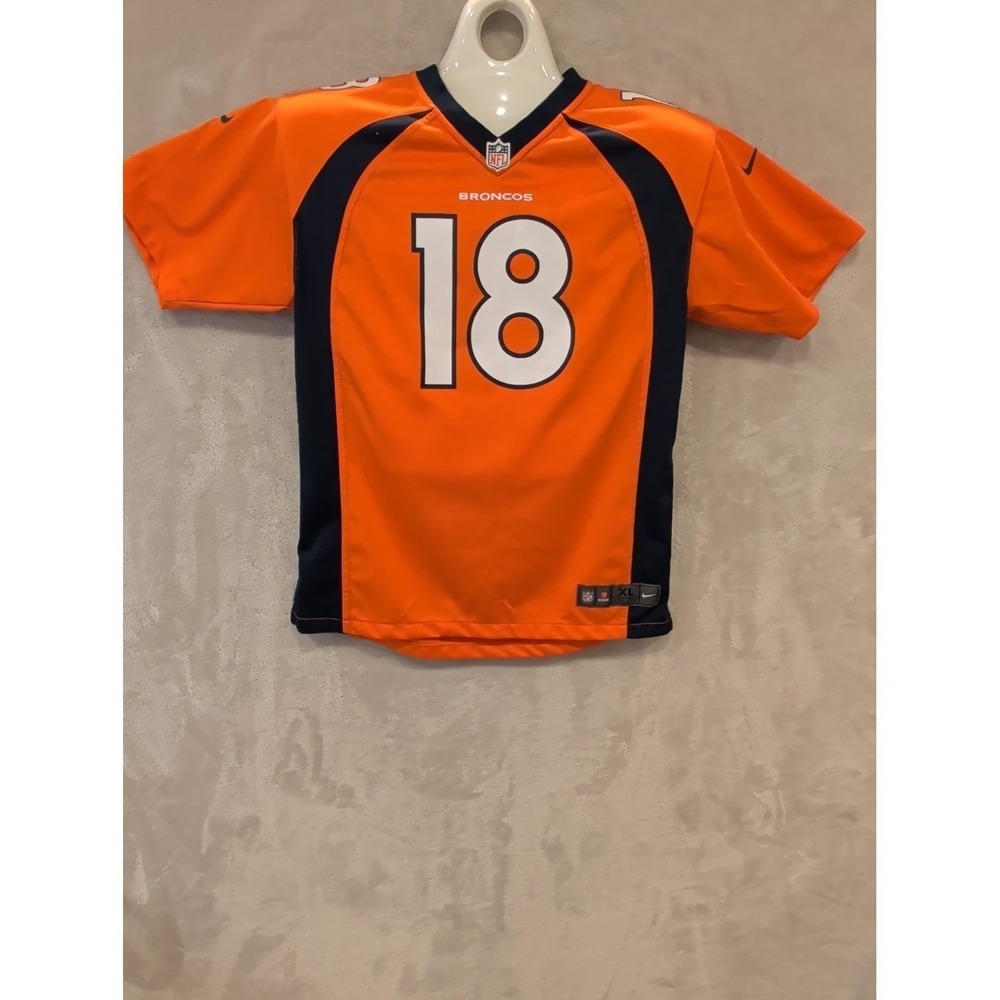 Nike Peyton Manning #18 Denver Broncos Youth XL 18-20 NFL On Field Jersey Orange